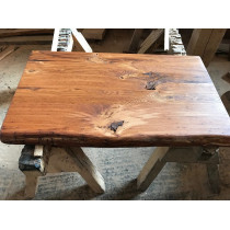Eiche rustikal spezial, wurmstichig, Massivholz Tischplatte, 120x45x4,5cm, Baumkante beidseitig